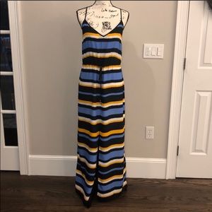 Micheal kors striped Drawstring waist Maxi Dress